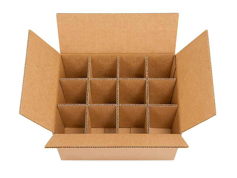 partitioned cardboard box