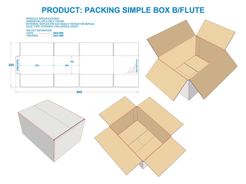 custom corrugated box outline