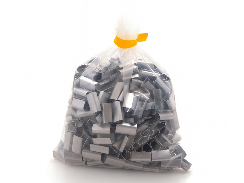 poly bag with metal items inside of it