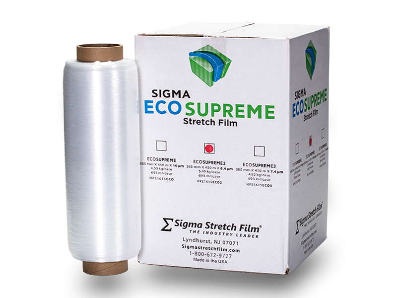 pre stretch film next to box