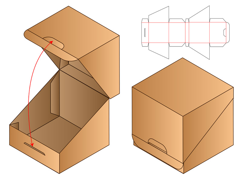 cad drawing of a cardboard box