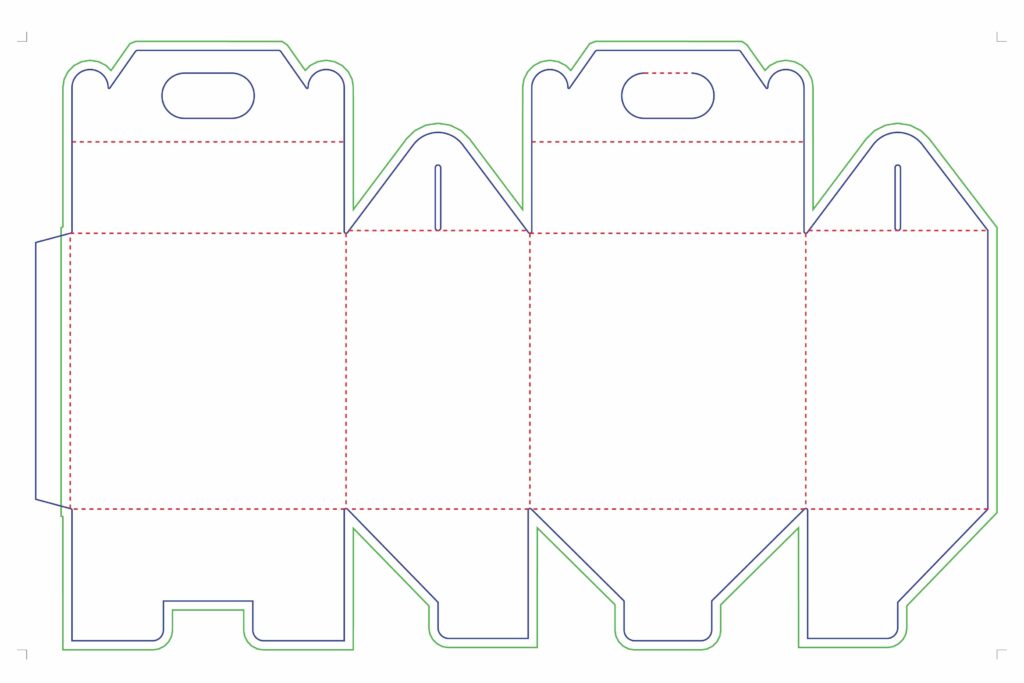 Double Wall Gable Box Packaging Design Template Diagram