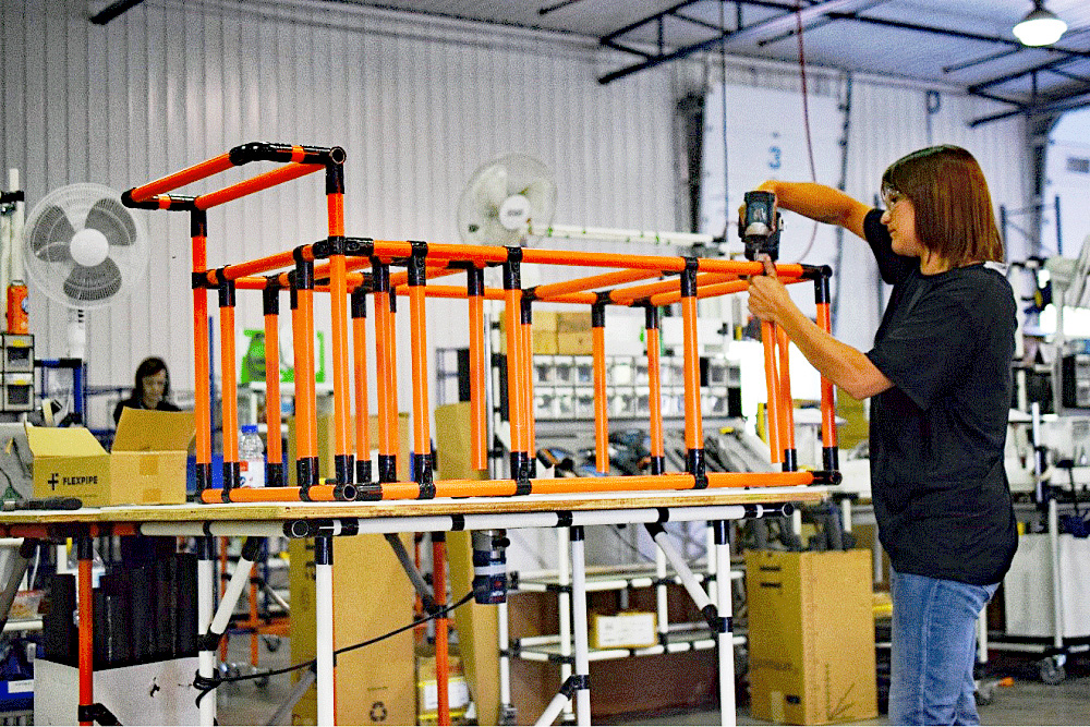 flexpipe racks fully assembled and delivered