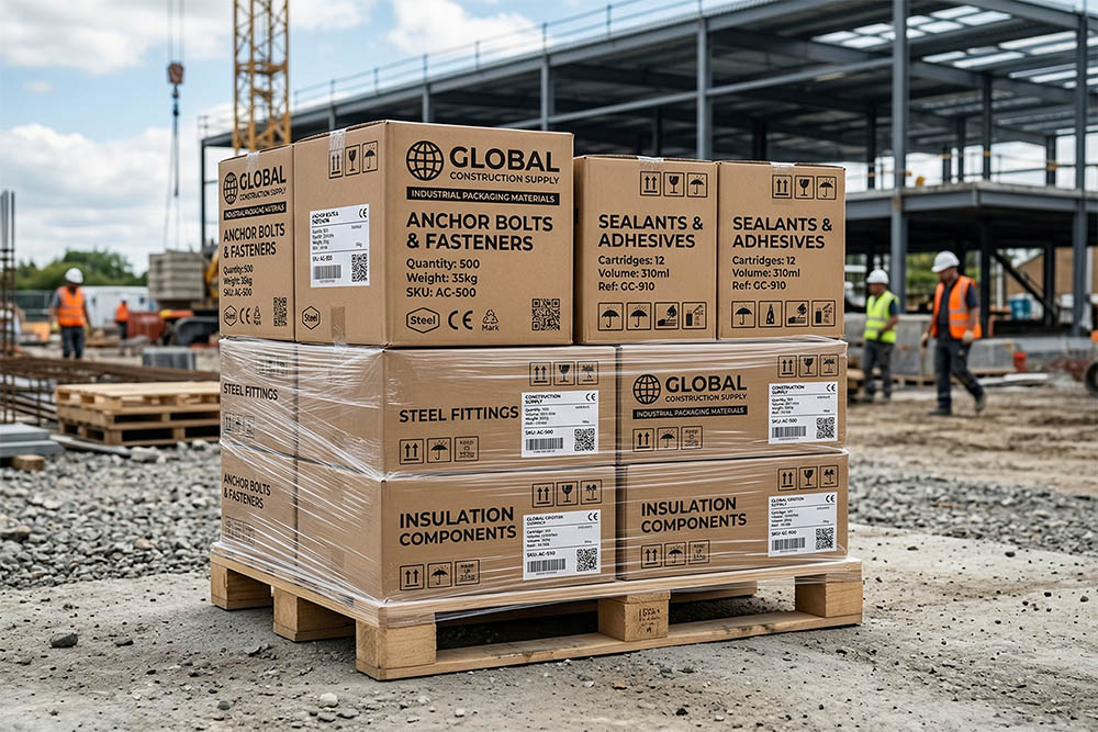 construction packaging materials on a construction site