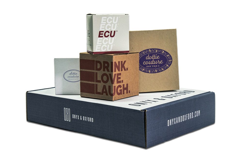 various custom made cardboard boxes for consumer goods