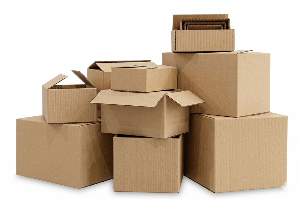 corrugated cardboard boxes used for construction materials