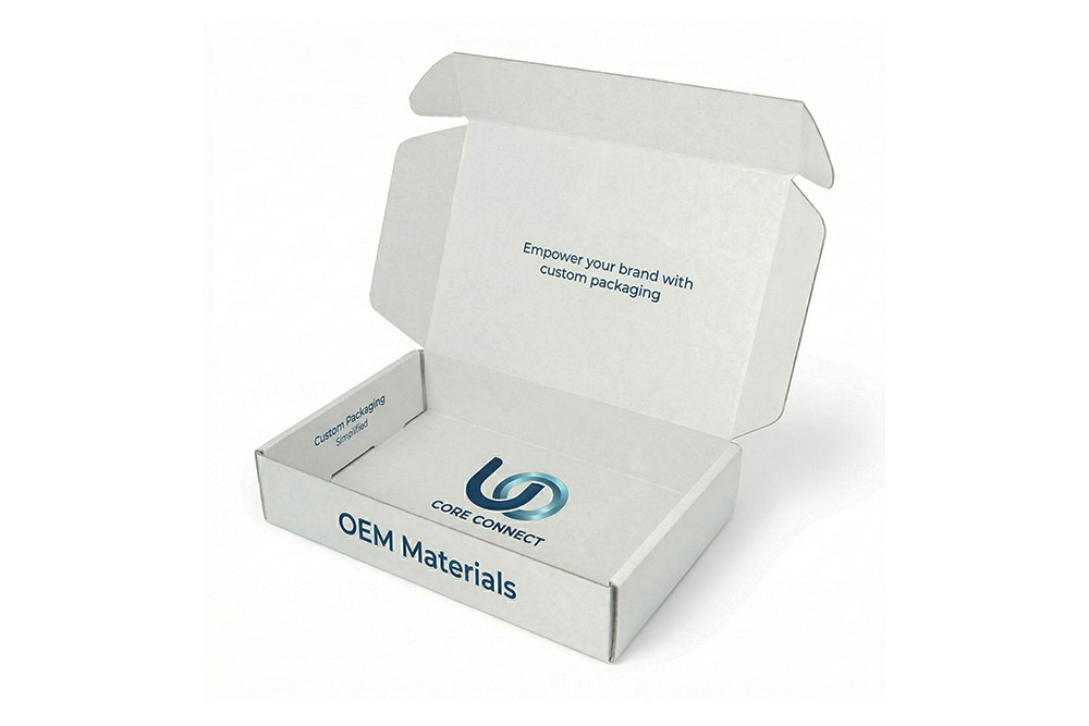custom cardboard e commerce packaging box by oem materials