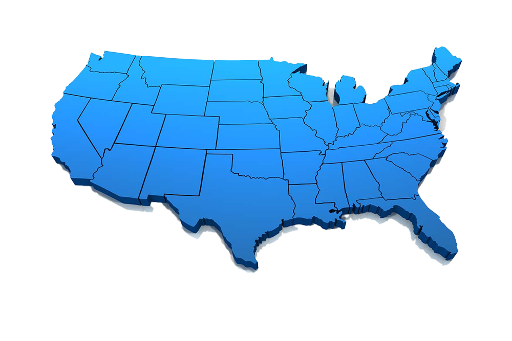US map blue in color