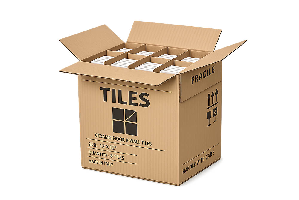 partitioned packaging materials for flooring materials and supplies